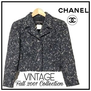 Chanel VINTAGE Wool Cropped Blazer Jacket